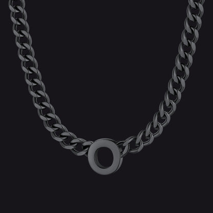 7mm Custom Initial Letter Cuban Link Chain Necklace for