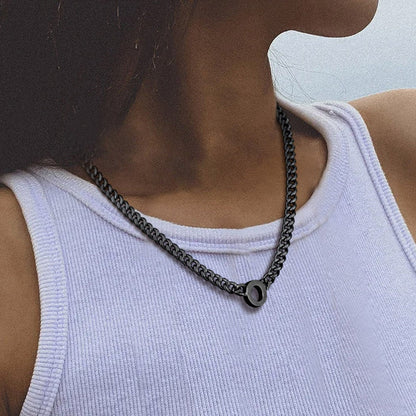 7mm Custom Initial Letter Cuban Link Chain Necklace for