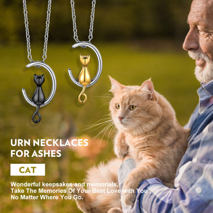 Customized Pet Cat Urn Necklace for Ashes Memorial Gift