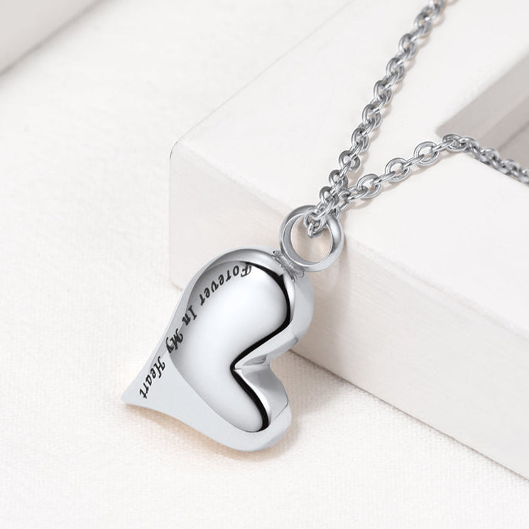 Customized Heart Urn Necklace for Ashes Memorial Gift
