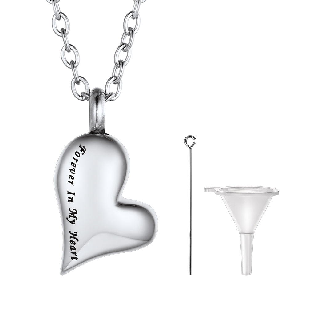 Customized Heart Urn Necklace for Ashes Memorial Gift