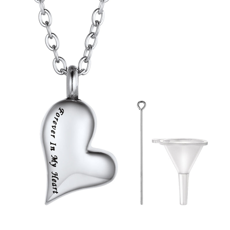 Customized Heart Urn Necklace for Ashes Memorial Gift