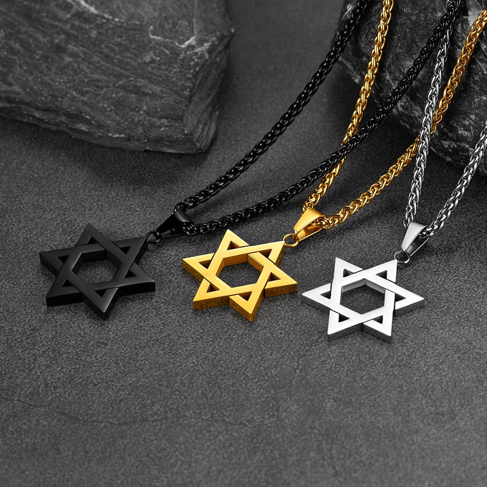 Jewish Magen Star of David Necklace for