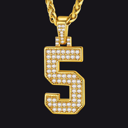Baseball Diamond Jersey Number Chain Necklace for