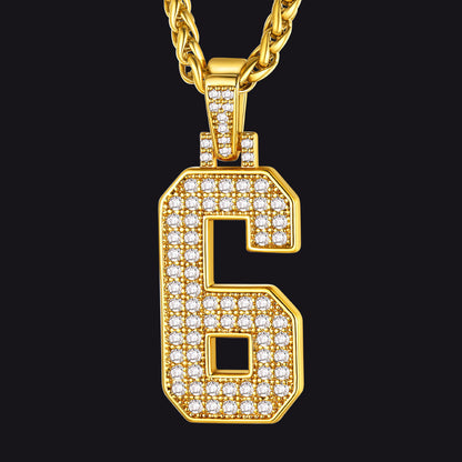 Baseball Diamond Jersey Number Chain Necklace for