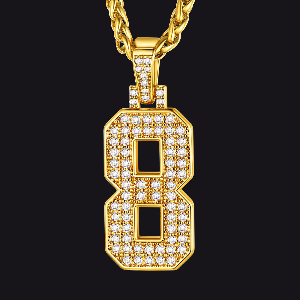 Baseball Diamond Jersey Number Chain Necklace for