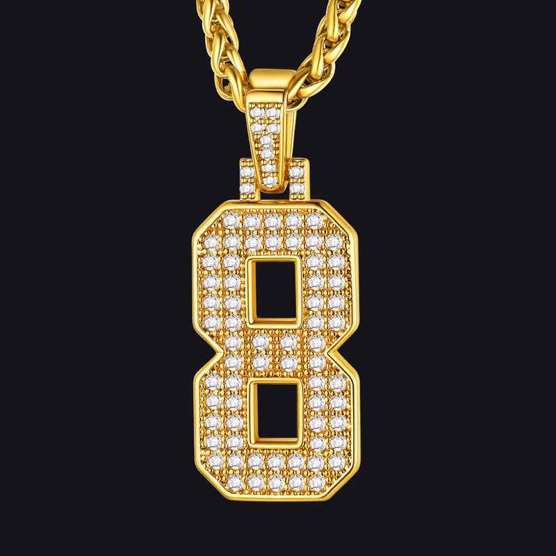Baseball Diamond Jersey Number Chain Necklace for