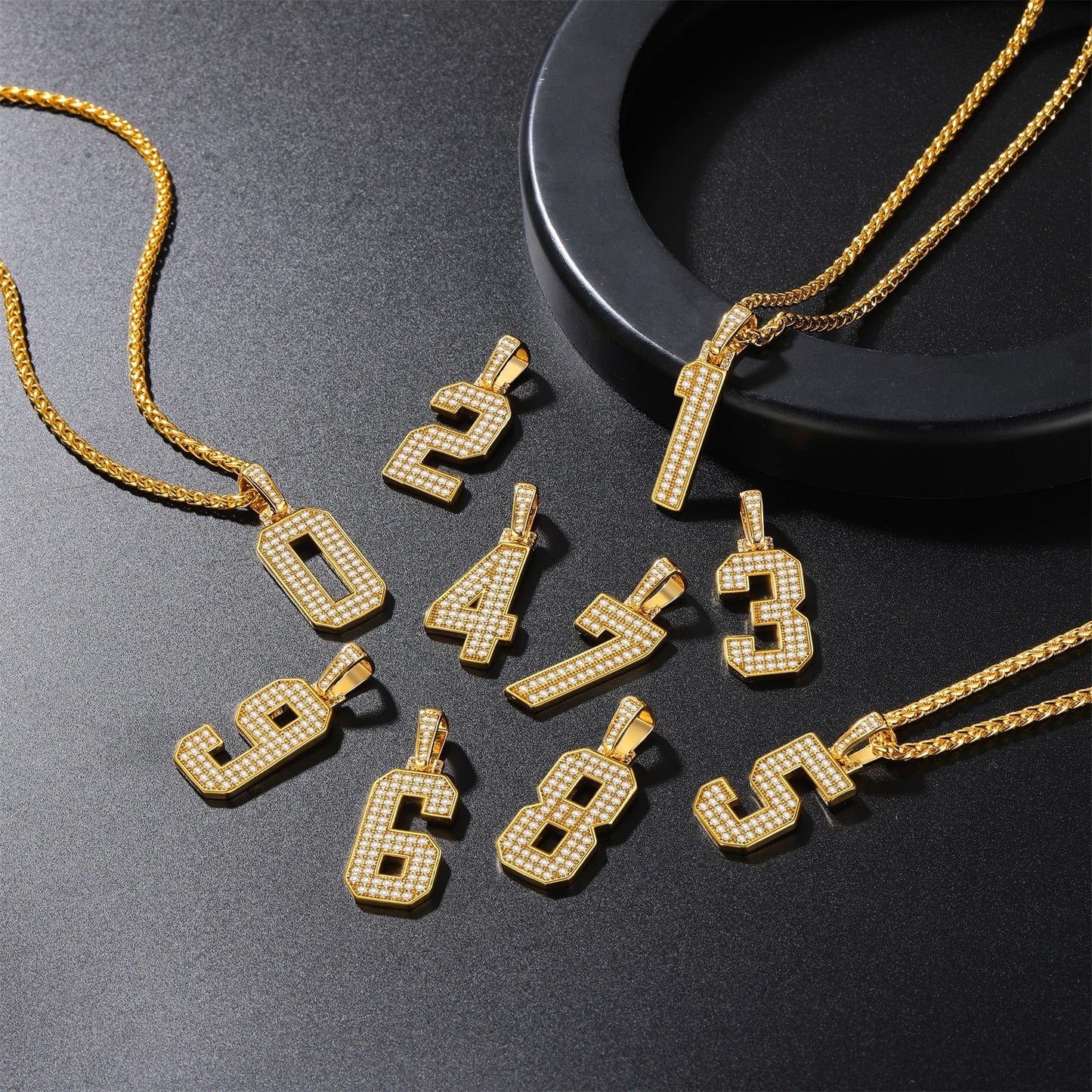 Cuban Chain & Baseball Jersey Number Layered Necklaces Set for