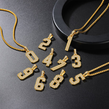 Cuban Chain & Baseball Jersey Number Layered Necklaces Set for