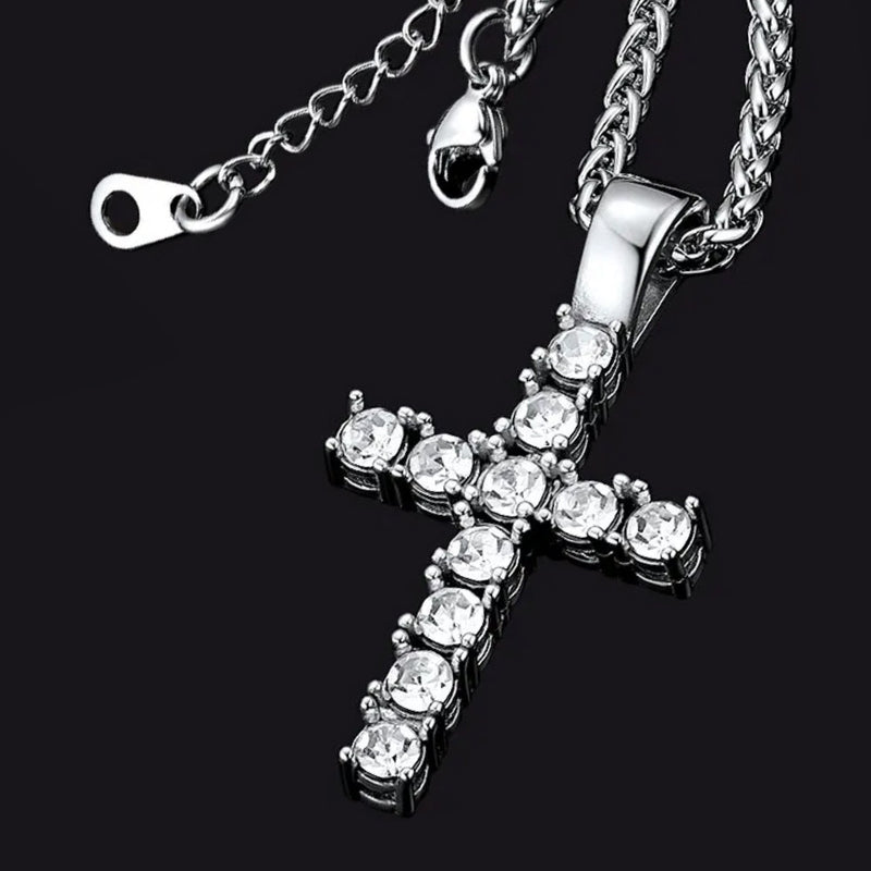 Cubic Zirconia Cross Necklace Pendant for /