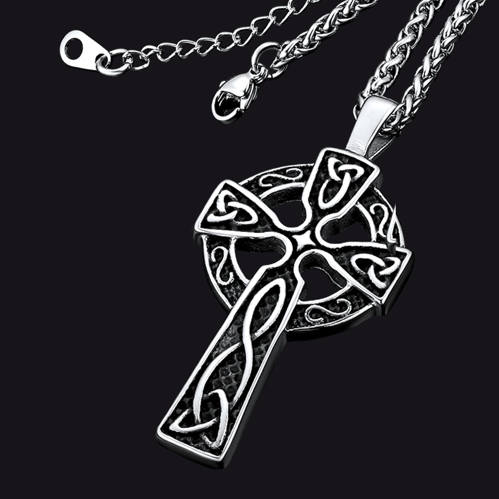Large Celtic Cross Necklace Pendant for