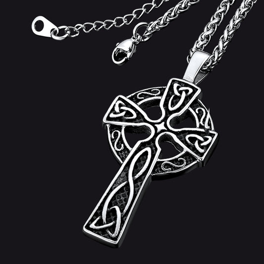 Large Celtic Cross Necklace Pendant for