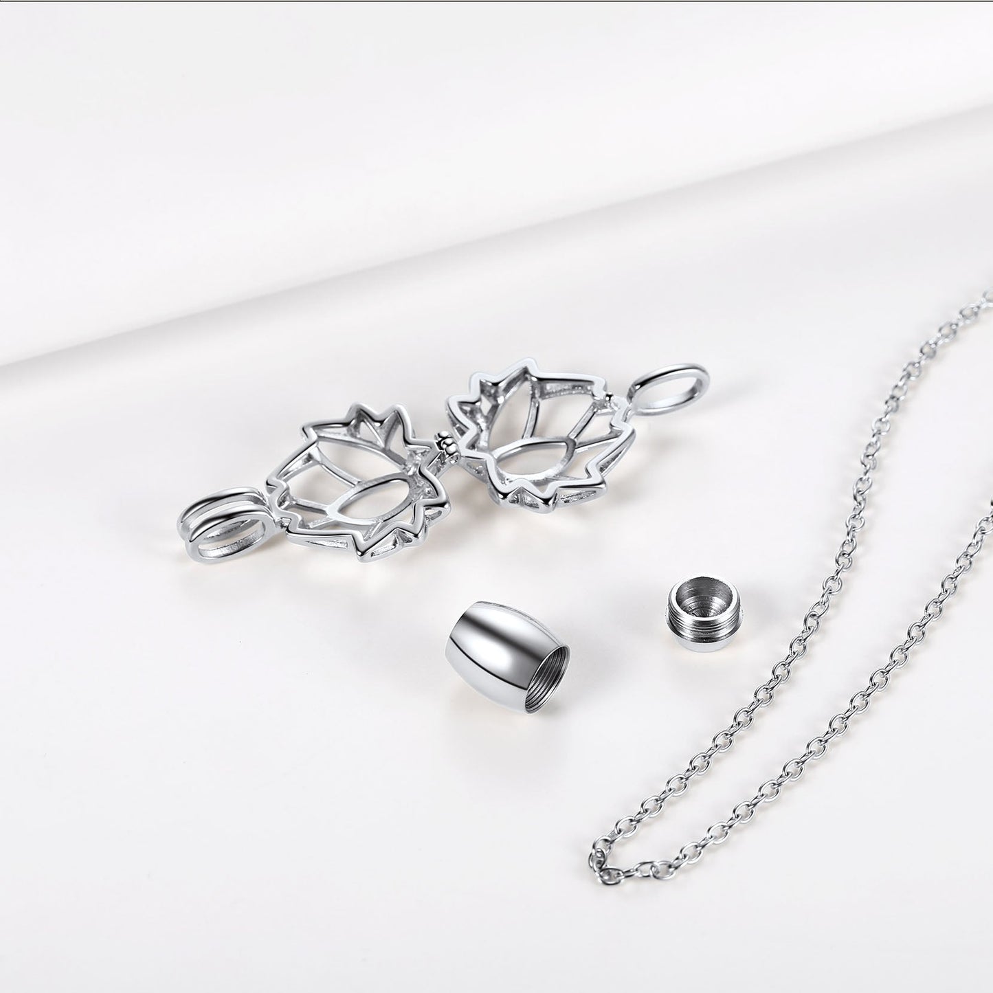 Customized Flower Urn Necklace Cremation Jewelry for Ashes