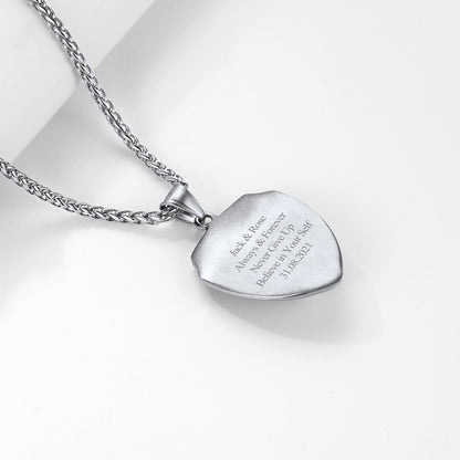 Engraved Viking Nordic Wolf Necklace Amulet Pendant for