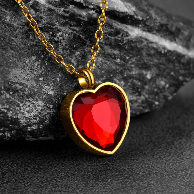 Personalized Cremation Heart Birthstone Urn Ashes Necklace for