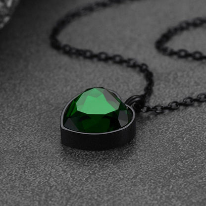 Personalized Cremation Heart Birthstone Urn Ashes Necklace for