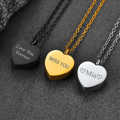 Personalized Cremation Heart Birthstone Urn Ashes Necklace for