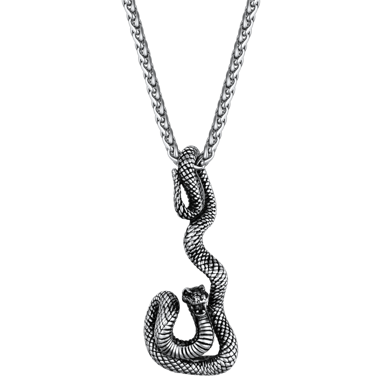 Flash Gothic Snake Pendant Necklace for