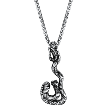 Flash Gothic Snake Pendant Necklace for