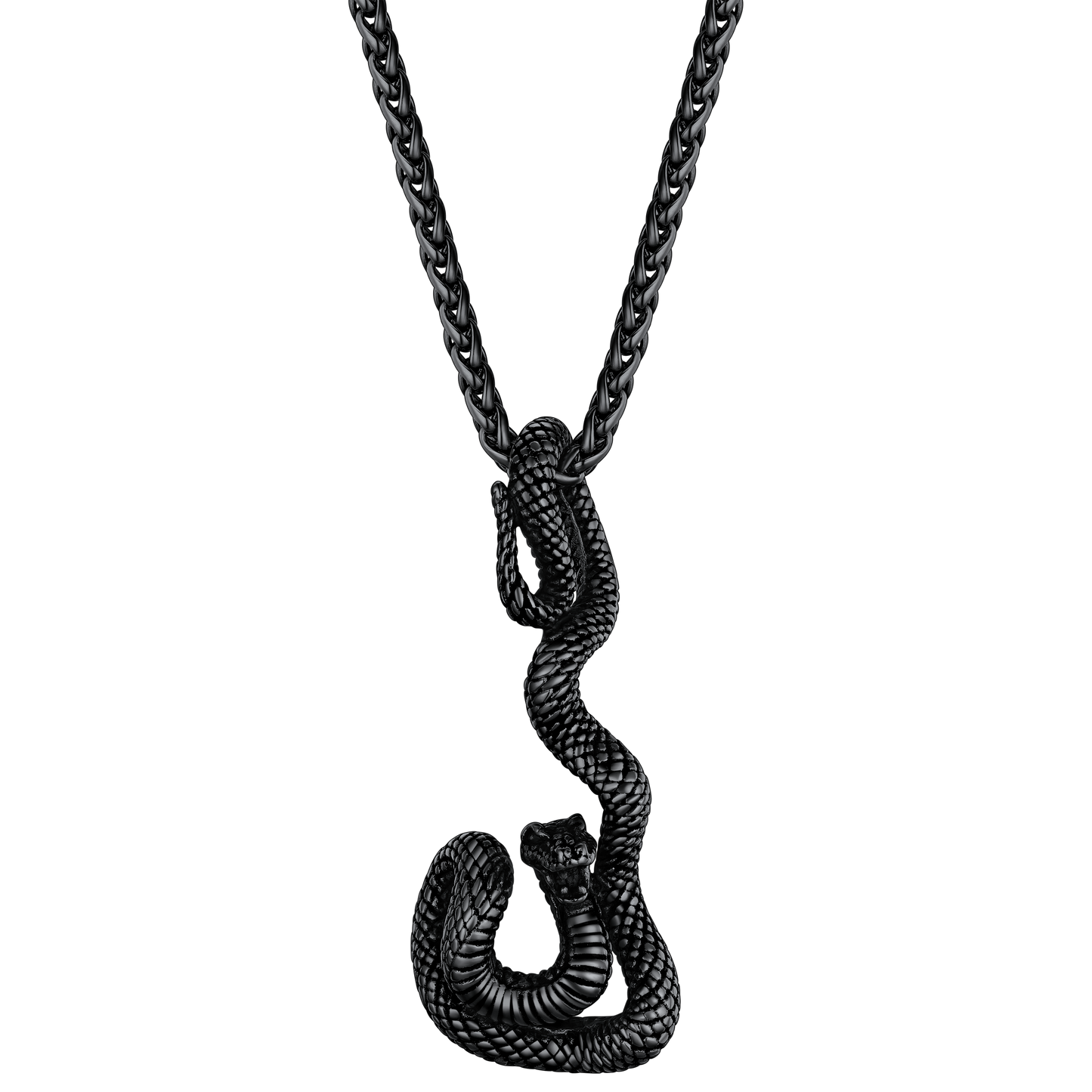 Flash Gothic Snake Pendant Necklace for