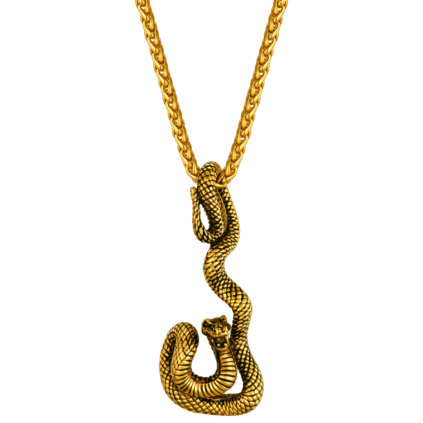 Flash Gothic Snake Pendant Necklace for