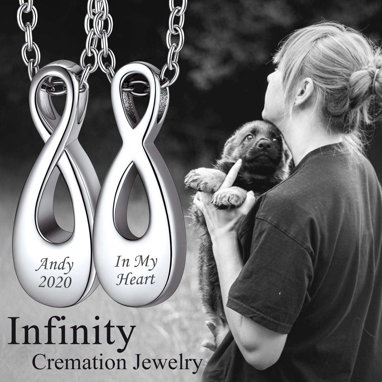 Customized Infinity Urn Necklace Cremation Jewelry for Ashes