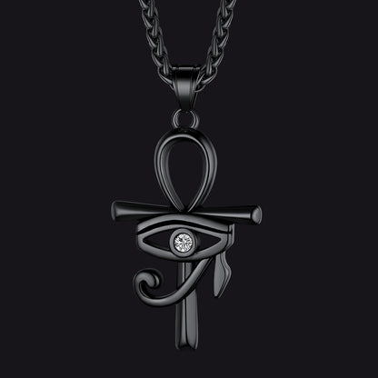 Egyptian Ankh Cross Necklace Pendant With Eye of Horus