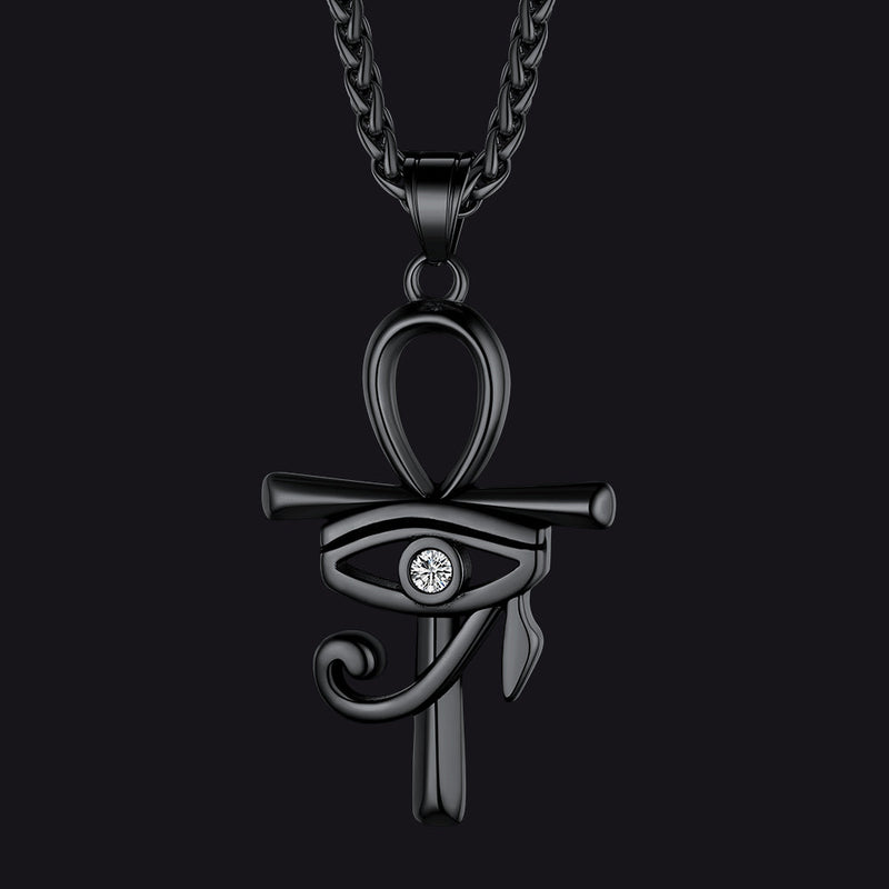 Egyptian Ankh Cross Necklace Pendant With Eye of Horus