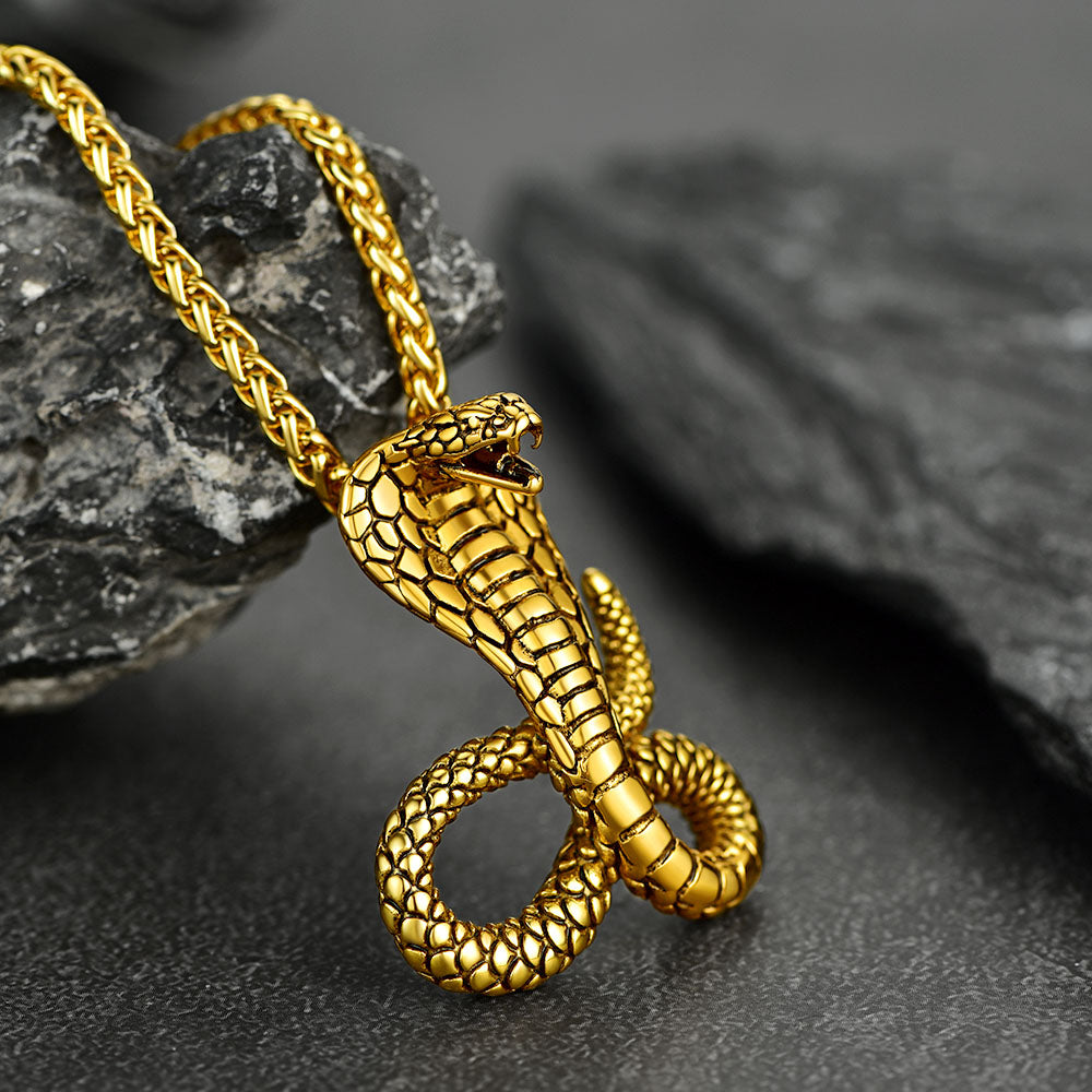 Punk Cobra Sanke Pendant Necklace for