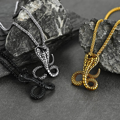 Punk Cobra Sanke Pendant Necklace for
