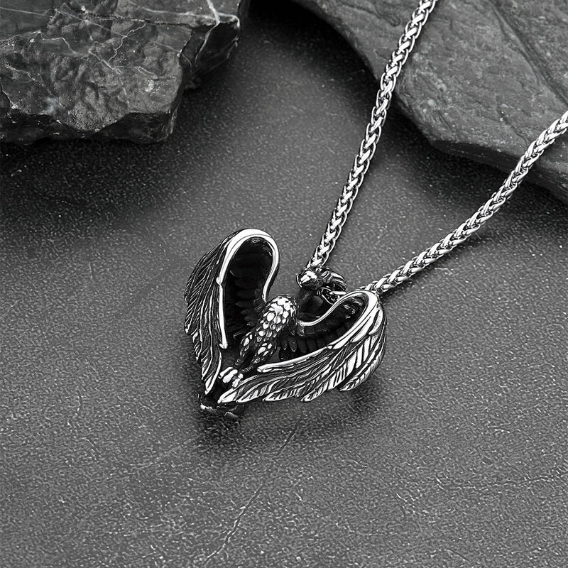 Phoenix Heart Pendant Necklace for