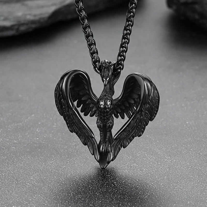 Phoenix Heart Pendant Necklace for