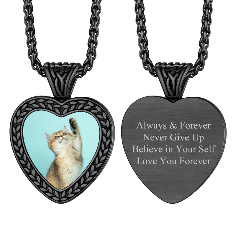 Customized Heart Photo Pendant Memorial Necklace for