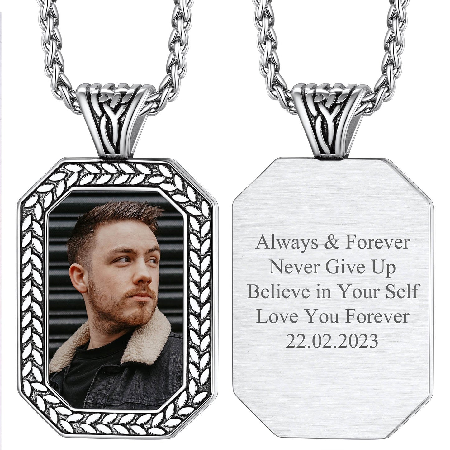 Customized Picture Dog Tag Necklace Photo Pendant for