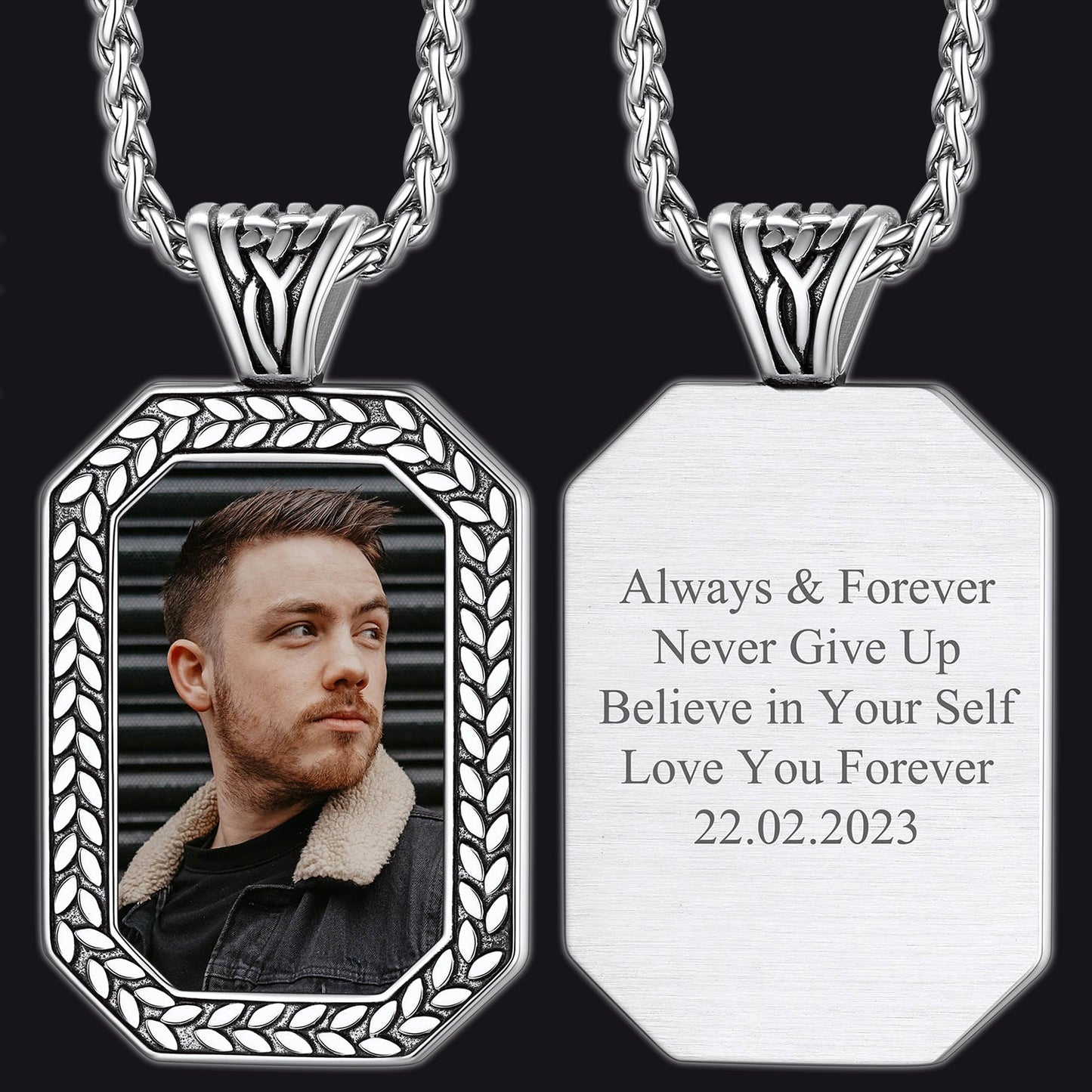 Customized Picture Dog Tag Necklace Photo Pendant for