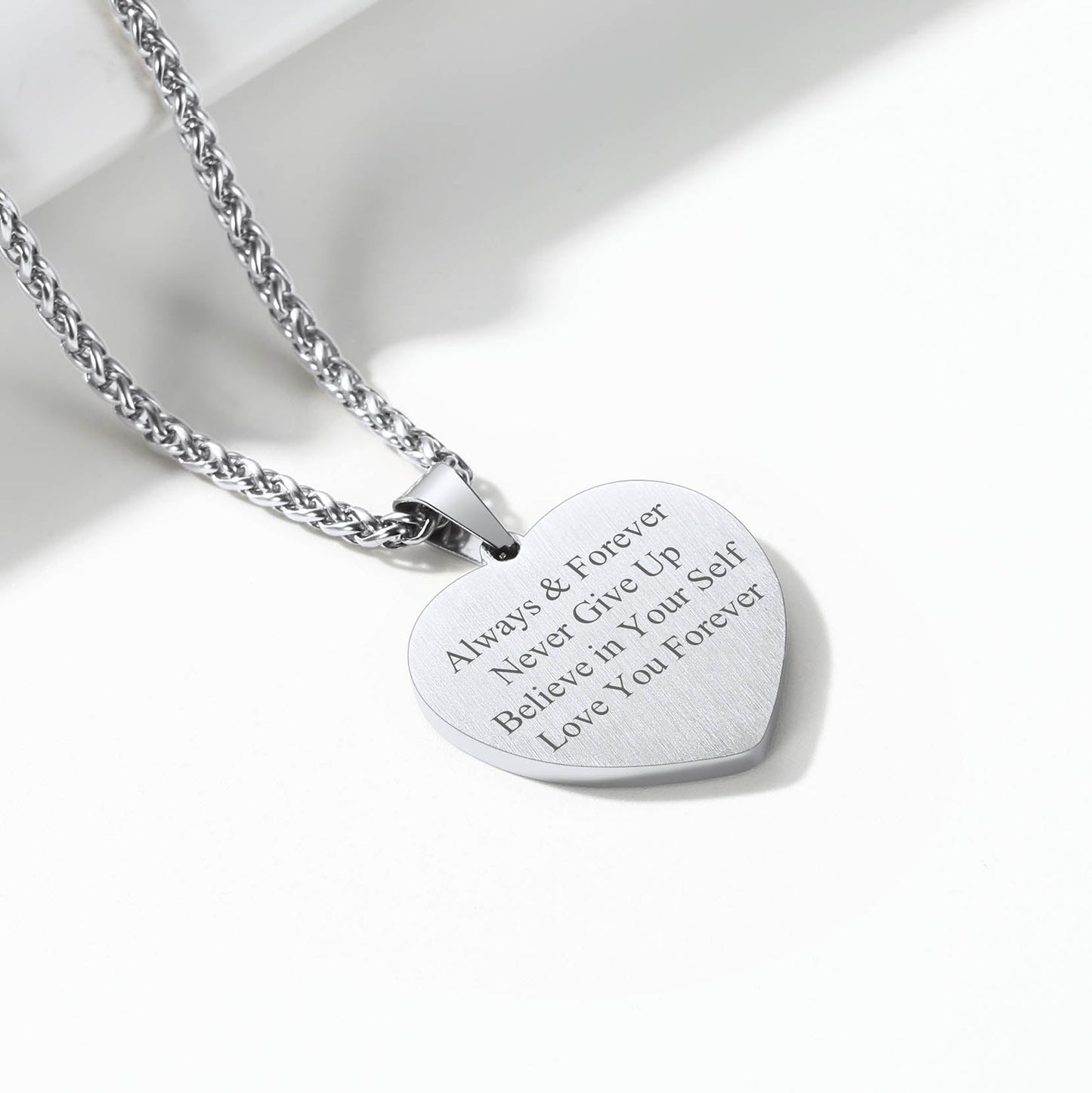 Customized Picture Heart Cubic Zirconia Necklace for