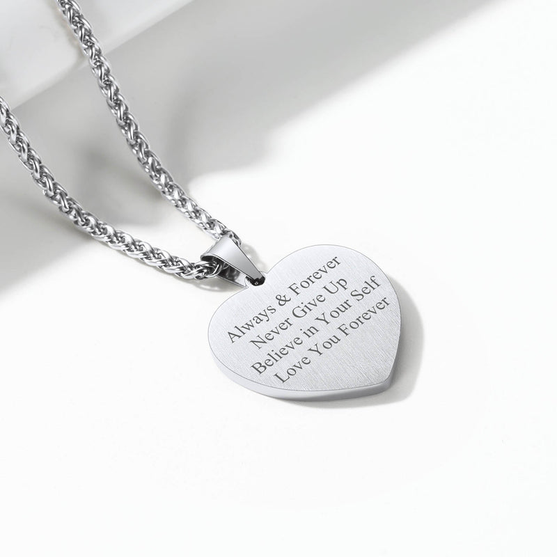 Customized Picture Heart Cubic Zirconia Necklace for