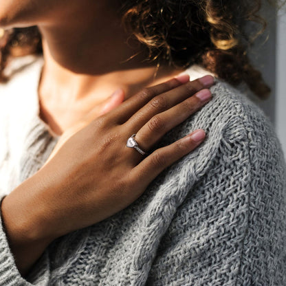 Custom Memorial Heart Cremation Urn Ashes Ring for