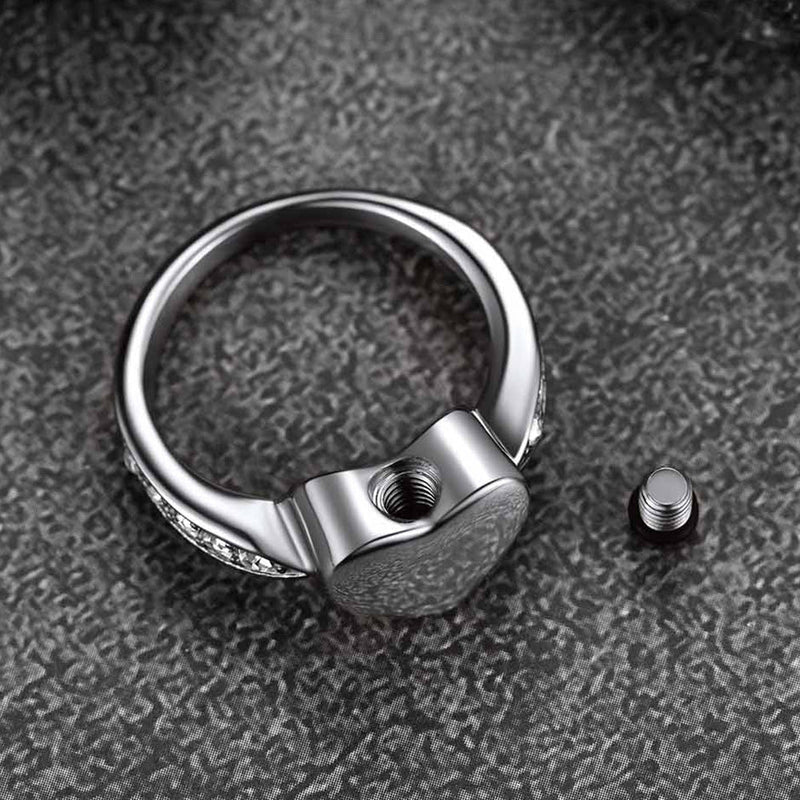 Custom Memorial Heart Cremation Urn Ashes Ring for