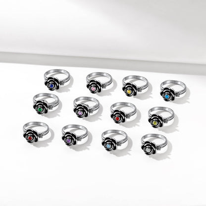 Personalized Cremation Rose Urn Ashes Ring With Birthstone for