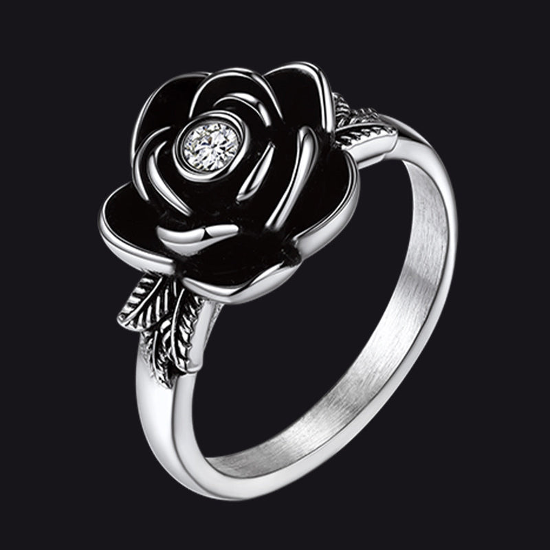 Personalized Cremation Rose Urn Ashes Ring With Birthstone for