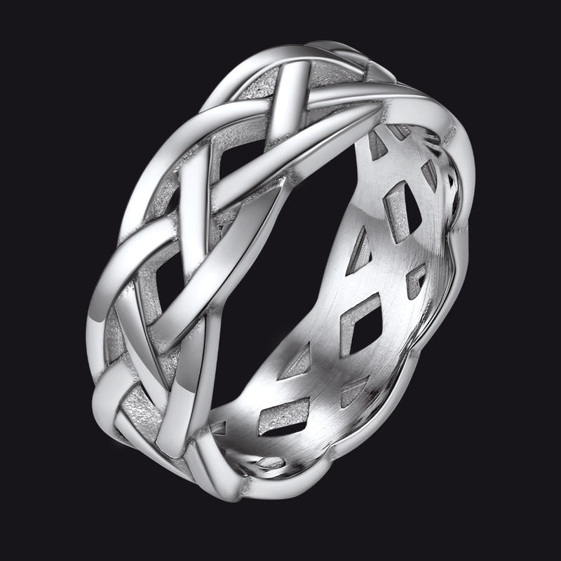 Irish Celtic Knot Band Ring Stainless Steel for