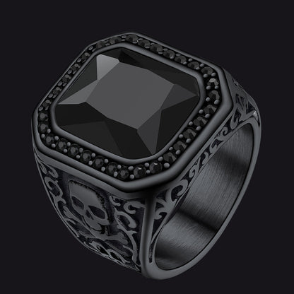 Black Onyx Stone Ring Signet Ring for Size 07-12