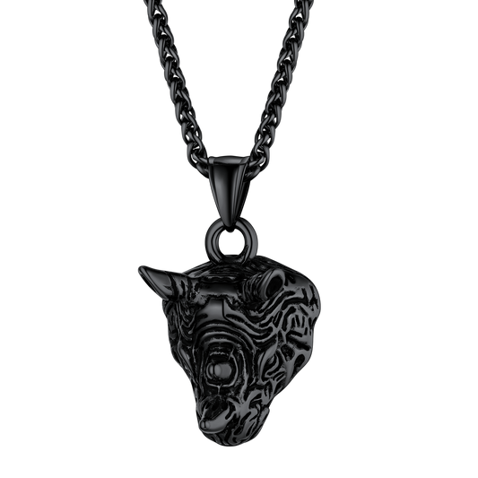 Flash Gothic Rhinoceros Pendant Necklace