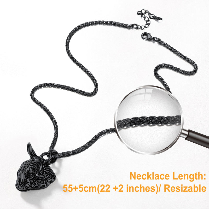 Flash Gothic Rhinoceros Pendant Necklace