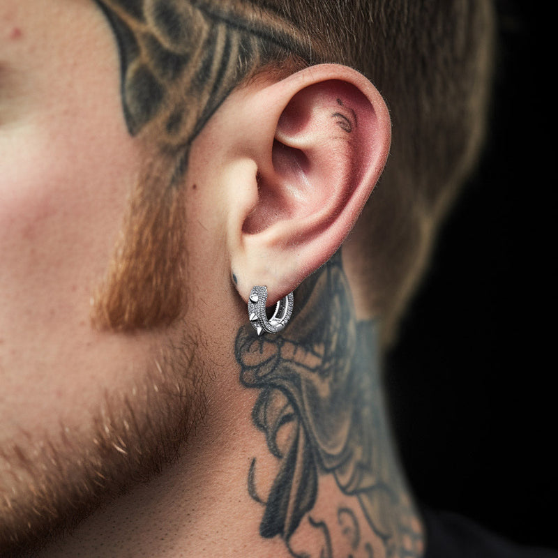 Punk Rivet Huggie Hoop Earrings for