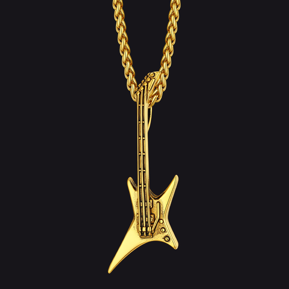 Rock Guitar Pendant Music Necklace for