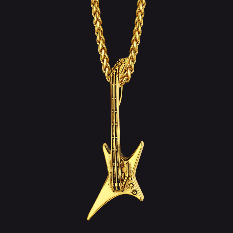 Rock Guitar Pendant Music Necklace for