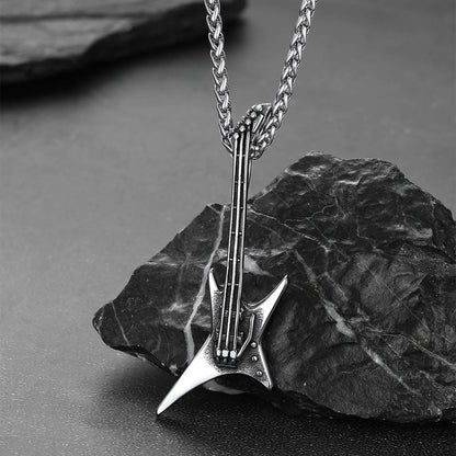 Rock Guitar Pendant Music Necklace for