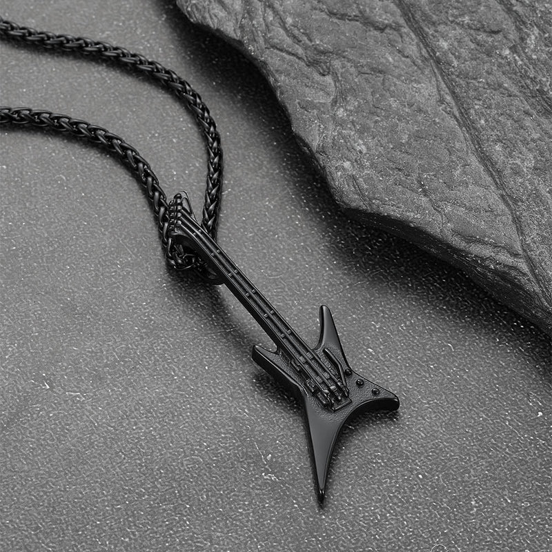 Rock Guitar Pendant Music Necklace for